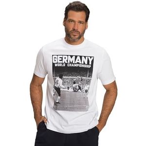 JP 1880 Heren voetbal met fotoprint T-shirt, sneeuwwit, L, sneeuwwit, L