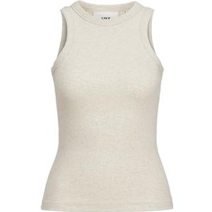 JACK & JONES Jxforest STR SL Rib Top JRS Noos Tanktop, Oatmeal/Details: mix, XS dames, Oatmeal/Details: mengen., XS