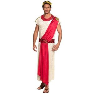 Boland - Volwassenen kostuum Nero, hoofdtooi en toga met sjaal, vermomming, Romeinse keizer, Griekse god, Romein, carnaval, themafeest