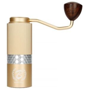 Barista Space Handmatige koffiemolen - hoogwaardig roestvrij staal, precisiemaalwerk, rubberen handgreep, ergonomisch houten handvat, kleur goud