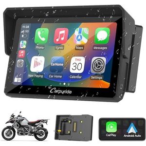 Carpuride W502B - Motorfiets Carplay Scherm - 5 inch - Waterdicht Touchscreen - Draagbare GPS Navigatie voor Motorfiets
