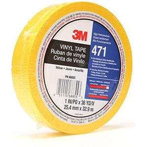 3M 471 hoogwaardige zachte pvc-plakband, 25 mm x 33 m, geel (verpakking van 36 stuks)