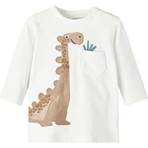 NAME IT Nbmtummy Ls Top Box Shirt met lange mouwen voor babyjongens, wit alyssum, 50 cm