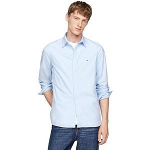Tommy Hilfiger Heren Micro Gingham POPLIN SF Shirt MW0MW34570, L/S Shirt, blauw, S, Blauw (Vessel Blauw/Optisch Wit), S