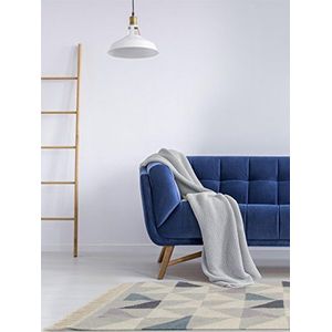 benuta wollen tapijt, platweefsel, stem, grijs/blauw, 120x170 cm | natuurvezeltapijt voor woonkamer en slaapkamer