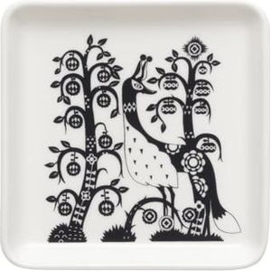 Iittala Bord vierkant Taika uit vitroporselein, kleur: zwart en wit, afmetingen: 12x12x1,9 cm, 1070928