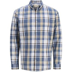 Jprblubrook Slub Check L/S Shirt, Ashley Blue., L