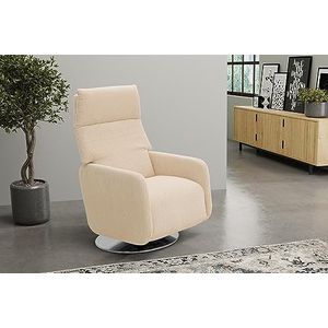 DOMO. collection Fauteuil, gestoffeerde stoel met relaxfunctie, televisiestoel, gestoffeerde set, crème, 70 x 93 x 155 cm