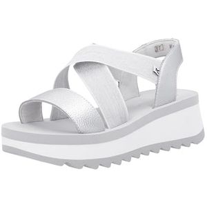 Rieker W3053 Damessandalen met sleehak, zilver/platina, 38 EU, zilver platina, 38 EU