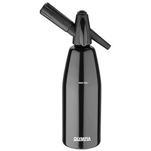 Olympia Soda Siphon Black 1Ltr Cool Syphon Funky Drink Stream Sprankelend Water