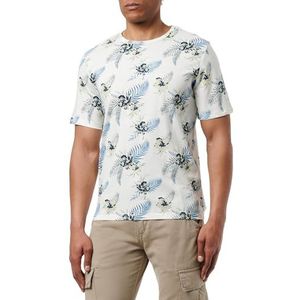 Jack Jones T-shirt Jjchill Aop Tee Ss Crew Neck 12248068 Cloud Dancer Mannen