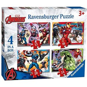 Ravensburger Marvel Avengers 4 in Box (12, 16, 20, 24 Pieces) Jigsaw Puzzles for Kids Age 3 Years Up