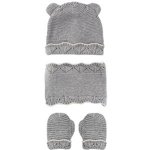 MacBeen Handschoenen, muts en sjaal voor baby's, 9 tot 18 maanden, grijs, winteraccessoireset, klein, uniseks, kinderen