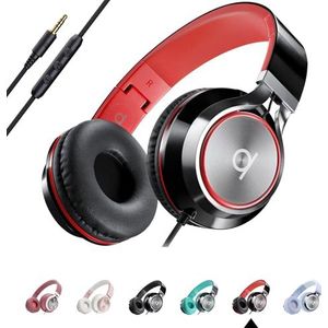 Artix - CL750 - Opvouwbare On-Ear Koptelefoon - Zwart/Rood - Geluidsisolerend