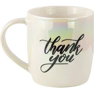 P:os 34485 - Mok Rainbow Mug met ""Thank you"" opschrift, drinkbeker van keramiek met ca. 350 ml inhoud, magnetron- en vaatwasserbestendig, ideaal voor warme en koude dranken
