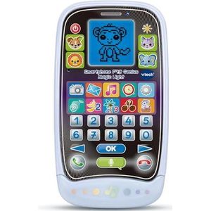 VTech - P'tit Genius Magic Light smartphone, speelgoedtelefoon met achtergrondverlichting, 10 activiteiten en educatieve spelletjes, lichteffecten, cadeau voor kinderen van 2 jaar tot 6 jaar – inhoud