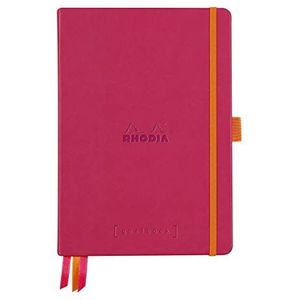 Rhodia 118581C Goalbook Notitieboek, A5, 14,8 x 21 cm, dot, praktisch en trendy, met vast deksel, 90 g wit papier, 120 vellen) 1 stuk, framboos