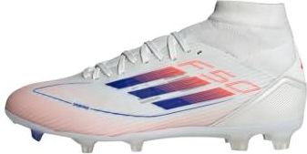 adidas - F50 LEAGUE Mid Football Boots - Voetbalschoenen - Cloud White / Lucid Blue / Solar Red - Fiberskin Bovenmateriaal