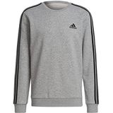 adidas Essentials Fleece Sweatshirt met lange mouwen, Medium Grey Heather/Black, S