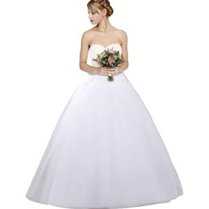 dgdgbaby Hoopless Petticoats Crinoline A-lijn slip onderrok voor bruidsjurk vloerlengte, wit, één maat, Kleur: wit., Eén maat