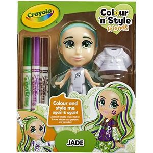 Goliath Crayola Colour ‘N’ Style Friends Jade, Pop voor Kinderen Vanaf 3 Jaar, Teken en Versier je Eigen Pop, Meisjesspeelgoed geschikt als Cadeau