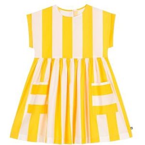 Petit Bateau Jurk met korte mouwen voor meisjes, Wit/Geel, 6 jaar