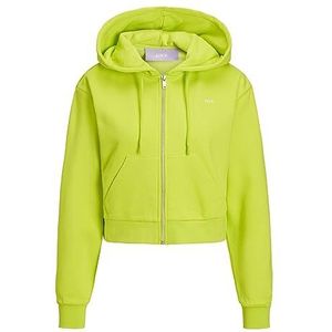 JACK & JONES Jjxx Jxabbie Ls Reg Every Brush Zip Hood Noos Sweatjack voor dames, Lime Punch/Print: lime Cream, L
