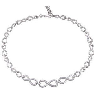 Orphelia dameshalsband 925 sterling zilver zirkonia wit ZK-2744