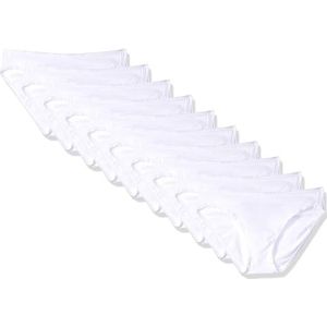 Amazon Essentials Women's Katoenen onderbroek in bikinimodel (verkrijgbaar in grote maten), Pack of 10, Wit, 38