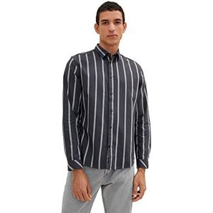 TOM TAILOR Uomini Shirt met strepen 1033720, 30768 - Blue Grey Big Stripe, L