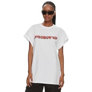 Pinko TELESTO T-shirt jersey bedrukt, Z05_wit-sneeuwwit, XL