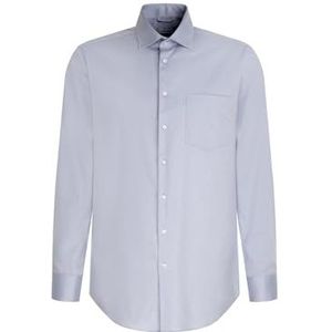 Seidensticker Zakelijk overhemd voor heren, regular fit, strijkvrij, kent-kraag, lange mouwen, 100% katoen, lichtblauw, 43
