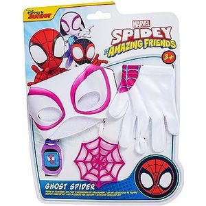 Rubies Officiële Marvel — GHOST SPIDER kinderkostuumset — 1 Spidey-accessoire met horloge, masker, handschoenen en mini-spinnenweb, one size fits all, voor carnaval, Halloween, verjaardag