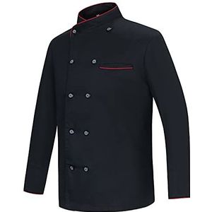 MISEMIYA - Kokjas voor dames - koksuniform voor dames - hospitality uniform - Ref.844 - medium, koksjassen heren 844 - zwart, Kokjas heren 844 - zwart, M