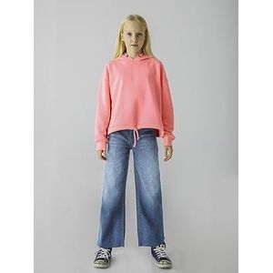 LTB Jeans Meisjesjeans Felicia G hoge taille, ontspannen jeans katoenmix met ritssluiting, maat 7 jaar/122 in lichtblauw, Onschadelijke, veilige rozen X Wash 54785, 122 cm