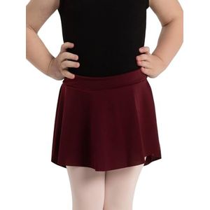Capezio Gebogen pull-on rok - meisjes, bordeauxrood, XL, bordeaux, 14 Jaren