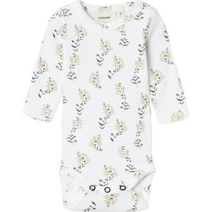 NAME IT Nbfgavo Ls Slim Body Lil Noos Body met lange mouwen voor babymeisjes, kokosmelk/detail: gele bloem, 80