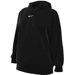 Nike DQ5860-010W NSW PHNX FLC OS PO Hoodie lang shirt zwart/sail XL