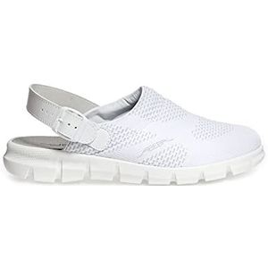 Abeba Clog 7329 Dynamic gebreid textiel wit