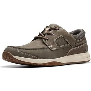 Clarks Men's Sailview Lace Boat Shoe, Taupe Nubuck, 7.5