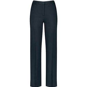 Gerry Weber Damesbroek met wijde pijpen, effen, normale lengte, Donkerblauw, 34
