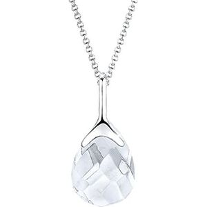 Elli Halsketting voor dames, klassieke druppel met bergkristal in 925 sterling zilver, 600, Kristal, Kristal