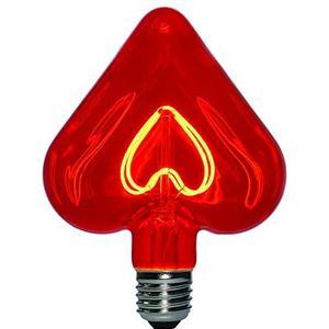 LED gloeilamp - rood hart - 5W E27 dimbaar 2000K