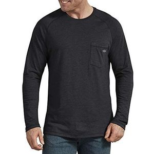 Dickies Big and Tall Temp-iq Performance Cooling T-shirt met lange mouwen voor heren, Brei Black Heather, M