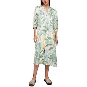 TOM TAILOR Dames Jurk 1035234, 31758 - Brown Abstract Leaf Design, 40