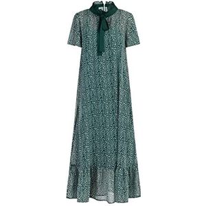 COBIE Dames midi-jurk van chiffon 19226416-CO01, groen wit, M, Midi-jurk van chiffon, M