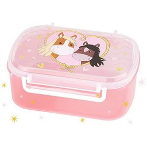SIGIKID 25270 Pony Love Lunchbox, BPA-vrij, veilig, licht, met beugelsluiting, lunchbox met inzetstuk, voor lunch, ontbijt, kleuterschool, voor kinderen vanaf 2 jaar, roze/pony Love 17 x 11 x 7 cm