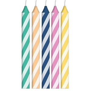 Folat 24259 taartkaarsen Sweet Twist-10 stuks - 6 cm verjaardagskaarsen voor verjaardag, verjaardagsdecoratie, voor kinderfeesten, bruiloften, bedrijfsfeesten, jubilea, meerkleurig, 10 cm