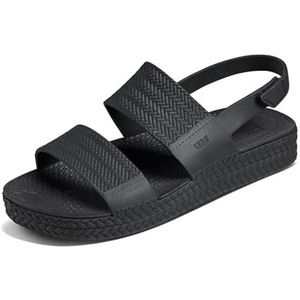 REEF Water Vista Platformsandalen voor dames, waterbestendig, verstelbare klittenbandsluiting, Zwart, 38 EU