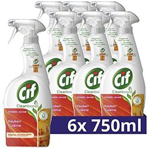 Cif Power en Shine Cleaner Spray Keuken, (6 x 750 ml)